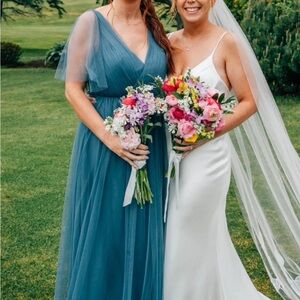 Blue Tulle Revelry Bridesmaid Dress